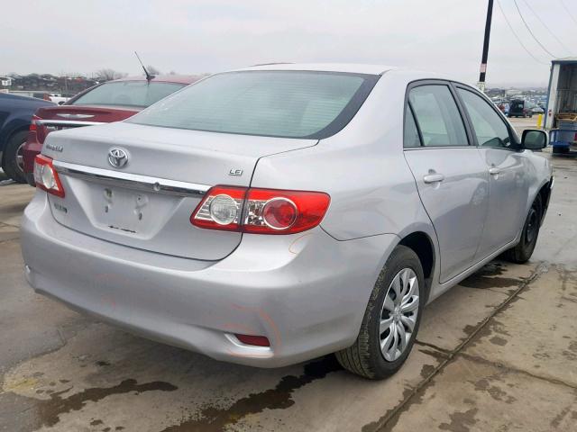 2T1BU4EE8DC059026 - 2013 TOYOTA COROLLA BA SILVER photo 4