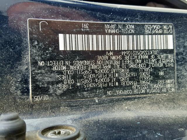 JTLKT334250210644 - 2005 TOYOTA SCION XB Көк фото 10