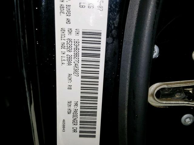 1B3HB28B27D403027 - 2007 DODGE CALIBER BLACK photo 10