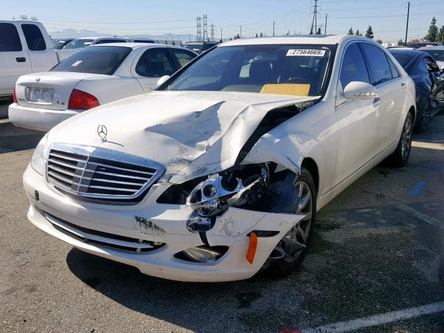 WDDNG71X27A087545 - 2007 MERCEDES-BENZ S 550 WHITE photo 2