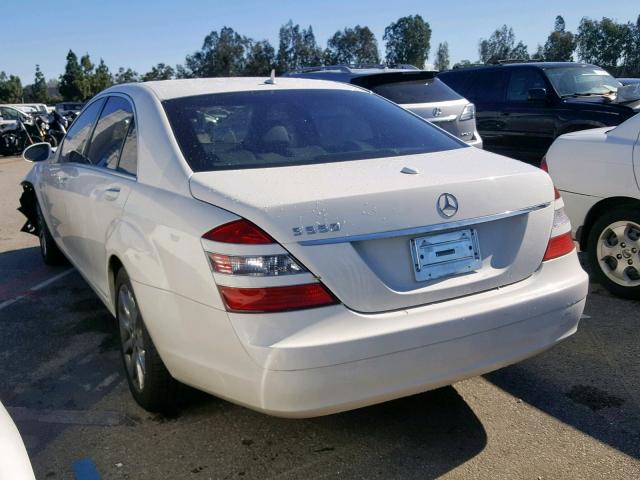 WDDNG71X27A087545 - 2007 MERCEDES-BENZ S 550 WHITE photo 3