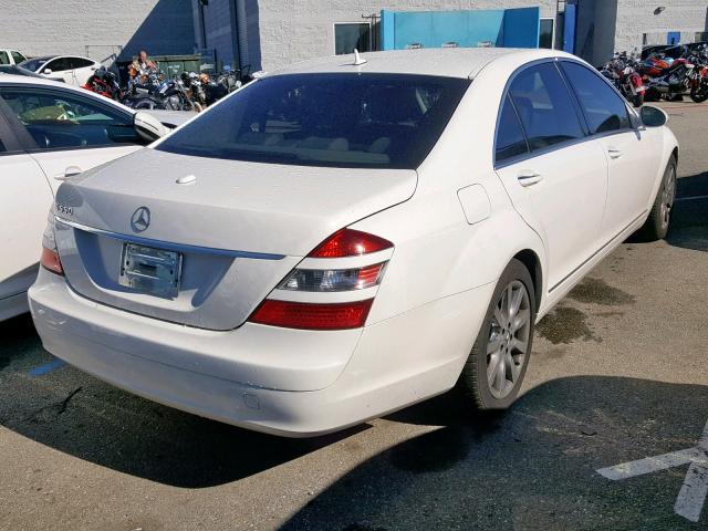 WDDNG71X27A087545 - 2007 MERCEDES-BENZ S 550 WHITE photo 4