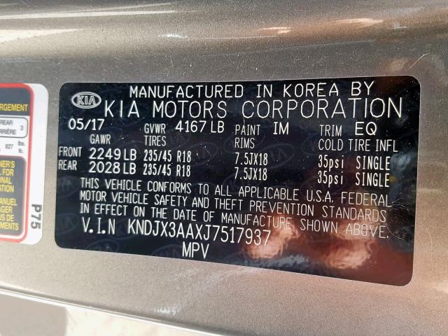 KNDJX3AAXJ7517937 - 2018 KIA SOUL ! Grafit foto 10