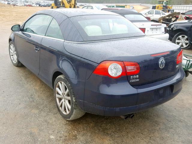 WVWFA71F27V004910 - 2007 VOLKSWAGEN EOS 2.0T L BLUE photo 3