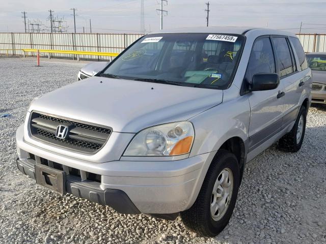 2HKYF18183H566676 - 2003 HONDA PILOT LX SILVER photo 2