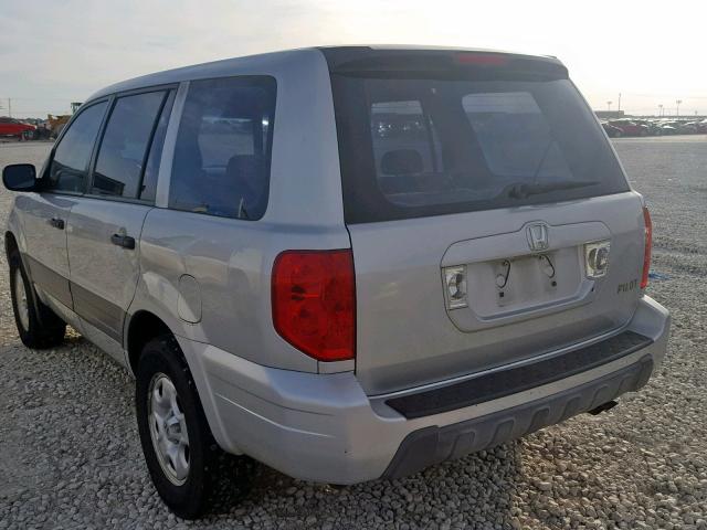 2HKYF18183H566676 - 2003 HONDA PILOT LX SILVER photo 3