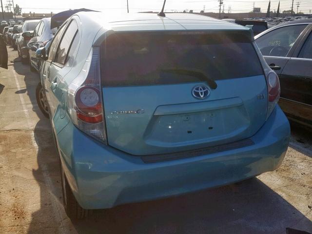 JTDKDTB3XD1049020 - 2013 TOYOTA PRIUS C BLUE photo 3