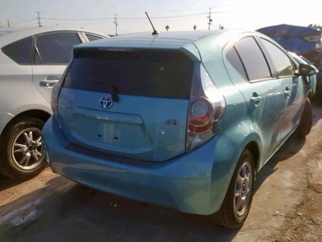 JTDKDTB3XD1049020 - 2013 TOYOTA PRIUS C BLUE photo 4