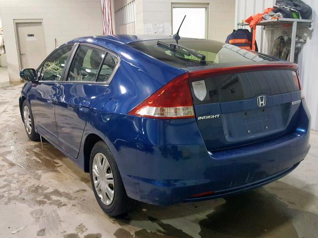 JHMZE2H59BS002839 - 2011 HONDA INSIGHT LX BLUE photo 3