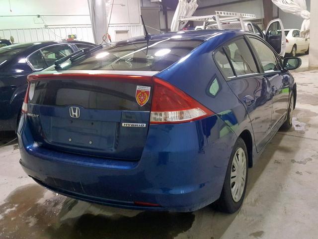 JHMZE2H59BS002839 - 2011 HONDA INSIGHT LX BLUE photo 4