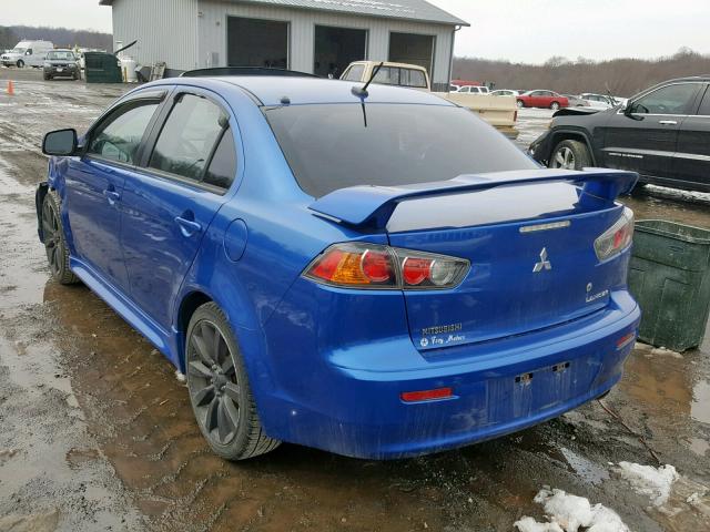 JA32U8FW1AU026333 - 2010 MITSUBISHI LANCER GTS BLUE photo 3