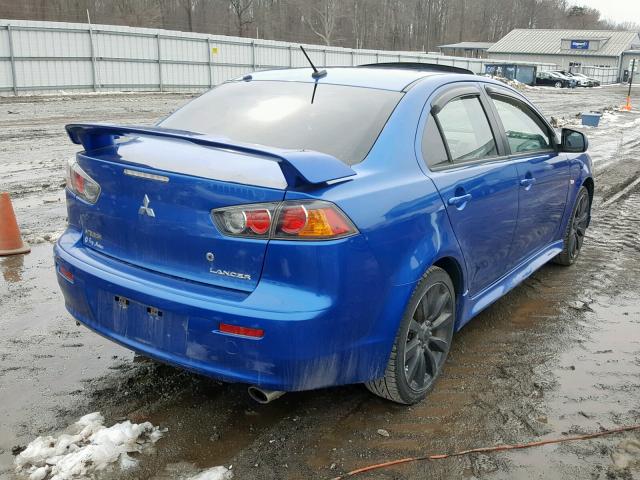 JA32U8FW1AU026333 - 2010 MITSUBISHI LANCER GTS BLUE photo 4