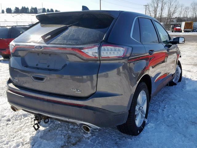 2FMTK4J84FBC23650 - 2015 FORD EDGE SEL GRAY photo 4