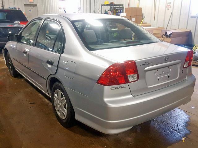 2HGES16375H578446 - 2005 HONDA CIVIC DX V SILVER photo 3