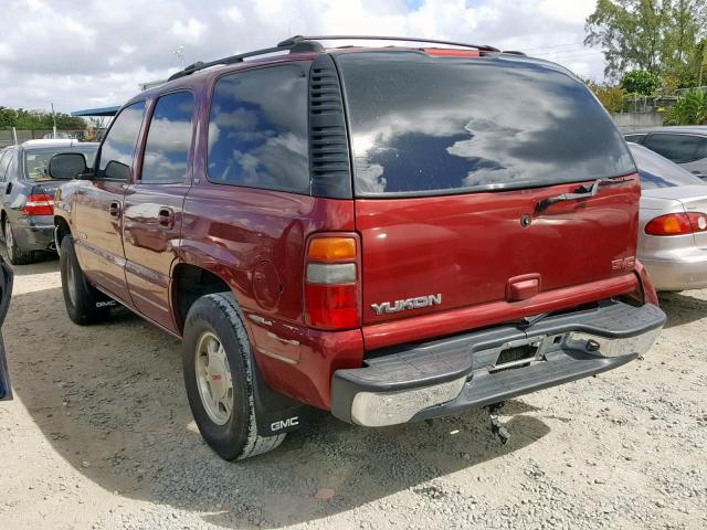 1GKEC13V22R189957 - 2002 GMC YUKON RED photo 3