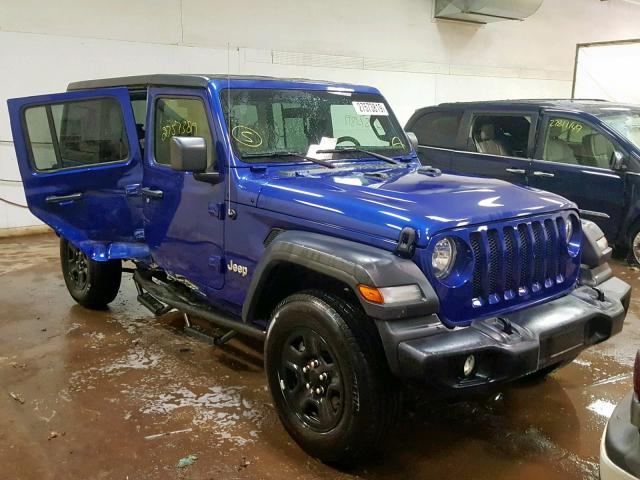 1C4HJXDG0JW182488 - 2018 JEEP WRANGLER U BLUE photo 1