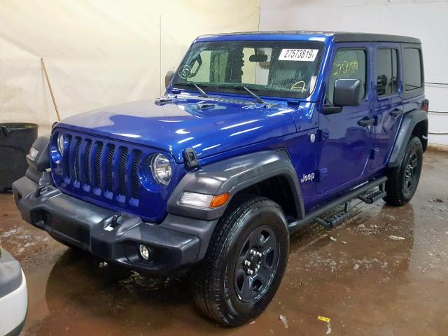 1C4HJXDG0JW182488 - 2018 JEEP WRANGLER U BLUE photo 2