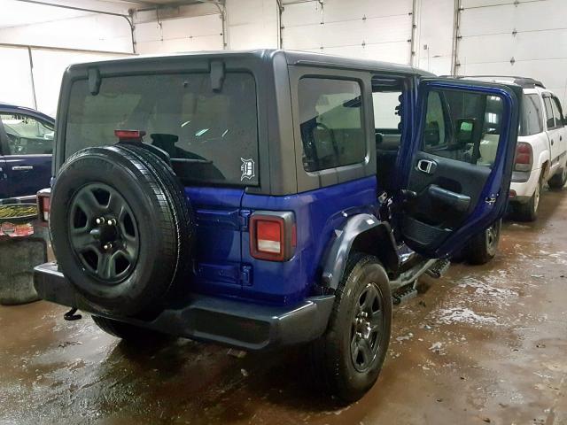 1C4HJXDG0JW182488 - 2018 JEEP WRANGLER U BLUE photo 4