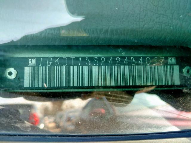 1GKDT13S242434057 - 2004 GMC ENVOY GREEN photo 10