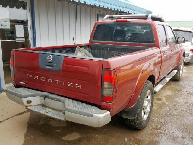 1N6ED29X24C461580 - 2004 NISSAN FRONTIER C RED photo 4