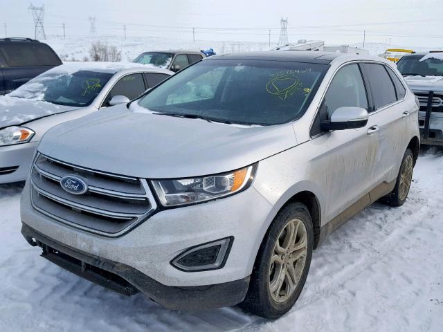 2FMPK4K86JBC33251 - 2018 FORD EDGE TITAN SILVER photo 2