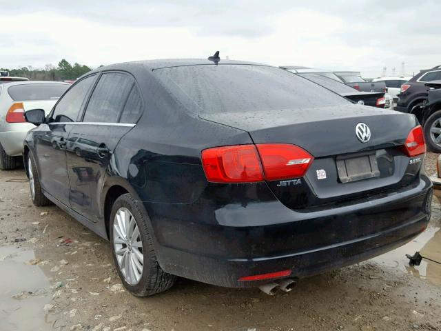 3VWLX7AJ6BM017715 - 2011 VOLKSWAGEN JETTA SEL BLACK photo 3