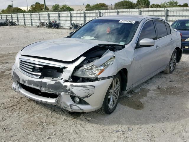 JN1CV6AP1DM722141 - 2013 INFINITI G37 BASE SILVER photo 2