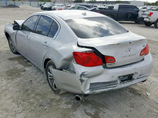 JN1CV6AP1DM722141 - 2013 INFINITI G37 BASE SILVER photo 3