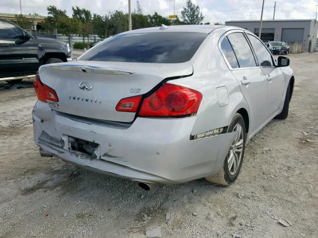 JN1CV6AP1DM722141 - 2013 INFINITI G37 BASE SILVER photo 4