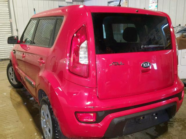 KNDJT2A51D7604509 - 2013 KIA SOUL RED photo 3