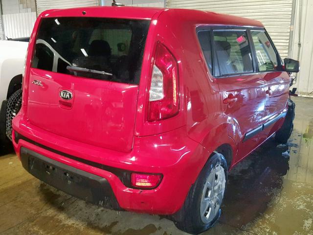 KNDJT2A51D7604509 - 2013 KIA SOUL RED photo 4