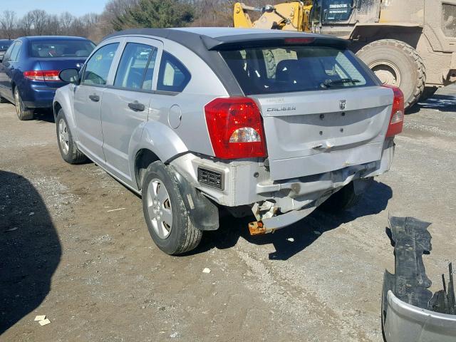 1B3HB28B57D301575 - 2007 DODGE CALIBER SILVER photo 3