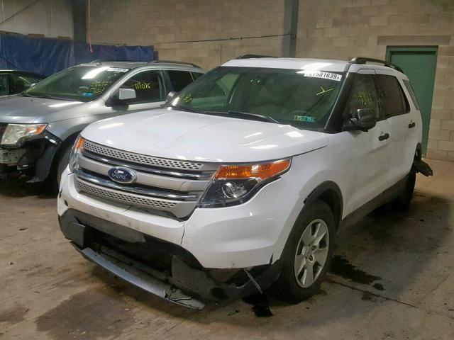 1FM5K8B82EGC07999 - 2014 FORD EXPLORER WHITE photo 2