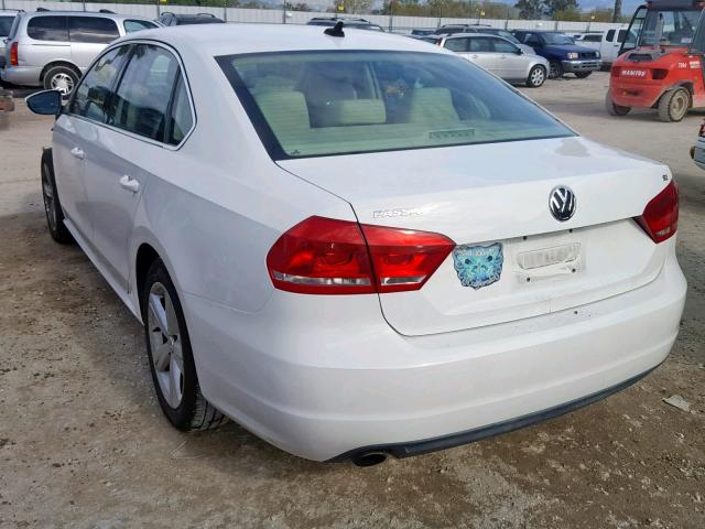 1VWBP7A3XCC101424 - 2012 VOLKSWAGEN PASSAT SE WHITE photo 3