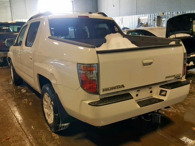 2HJYK16558H504357 - 2008 HONDA RIDGELINE WHITE photo 3