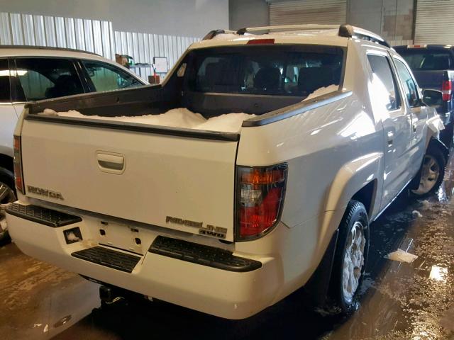 2HJYK16558H504357 - 2008 HONDA RIDGELINE WHITE photo 4