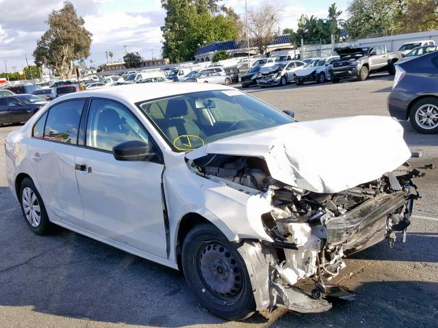 3VW2K7AJ5EM417005 - 2014 VOLKSWAGEN JETTA BASE WHITE photo 1