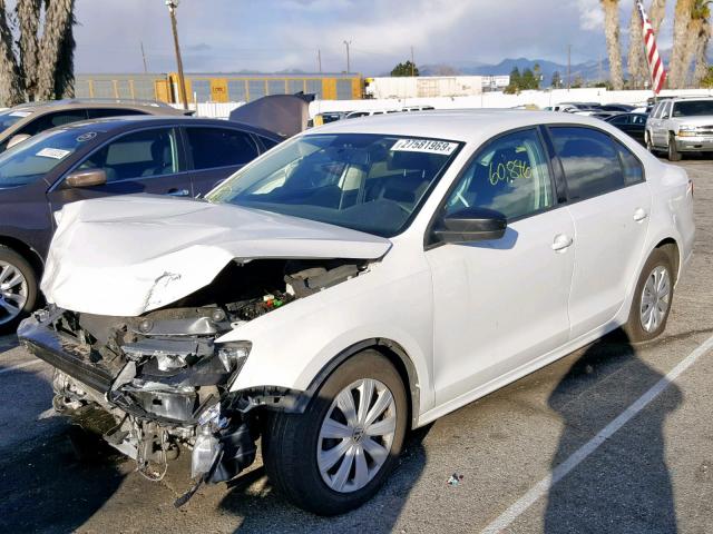 3VW2K7AJ5EM417005 - 2014 VOLKSWAGEN JETTA BASE WHITE photo 2