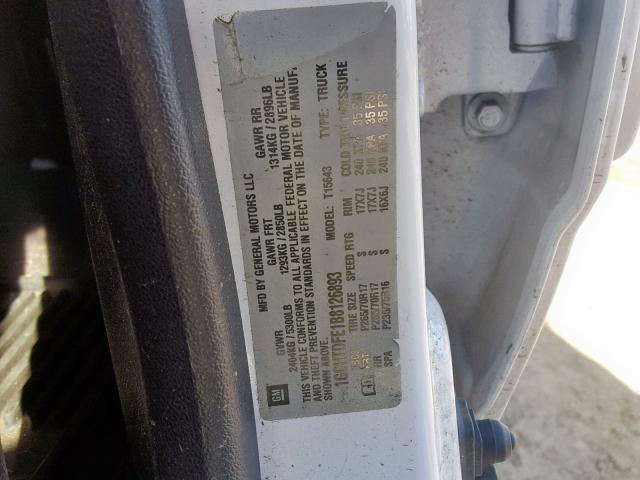 1GCHTDFE1B8126893 - 2011 CHEVROLET COLORADO L WHITE photo 10