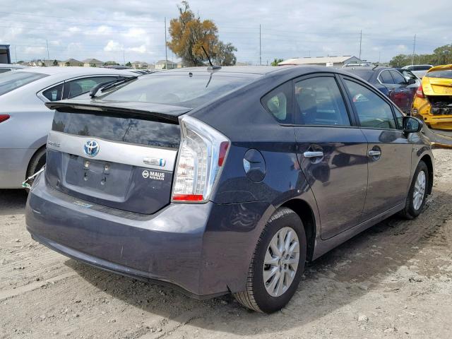 JTDKN3DP1E3061222 - 2014 TOYOTA PRIUS PLUG GRAY photo 4