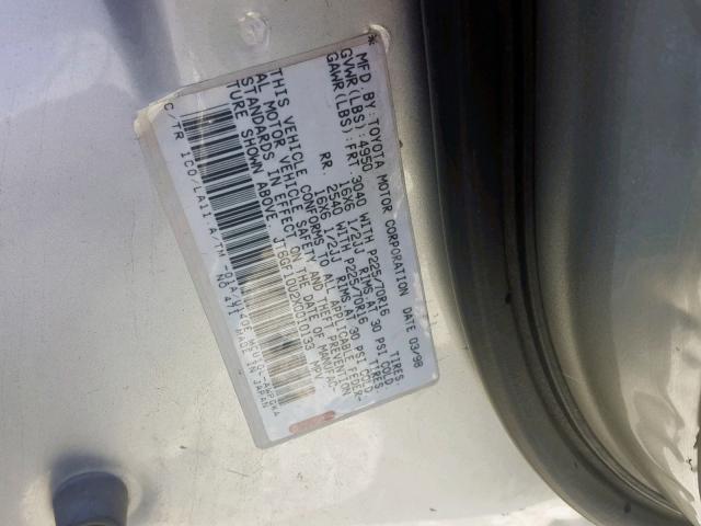 JT6GF10U2X0010133 - 1999 LEXUS RX 300 SILVER photo 10