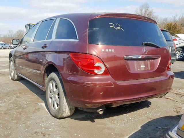 4JGCB65E16A015295 - 2006 MERCEDES-BENZ R 350 MAROON photo 3