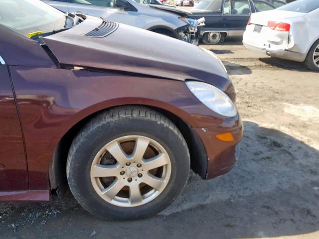 4JGCB65E16A015295 - 2006 MERCEDES-BENZ R 350 MAROON photo 9