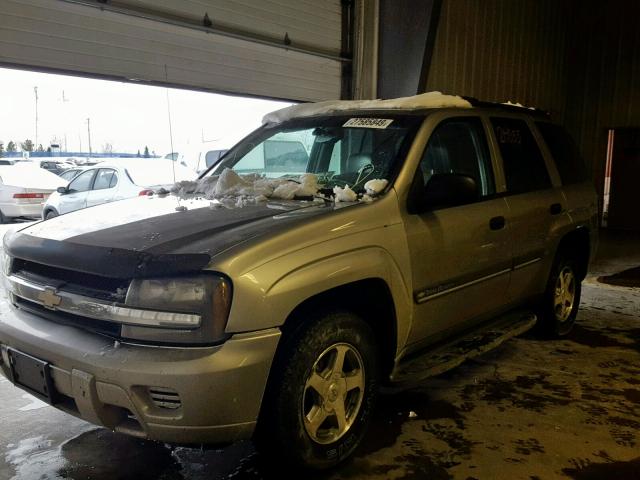 1GNDT13S422257382 - 2002 CHEVROLET TRAIL BLAZ BEIGE photo 2