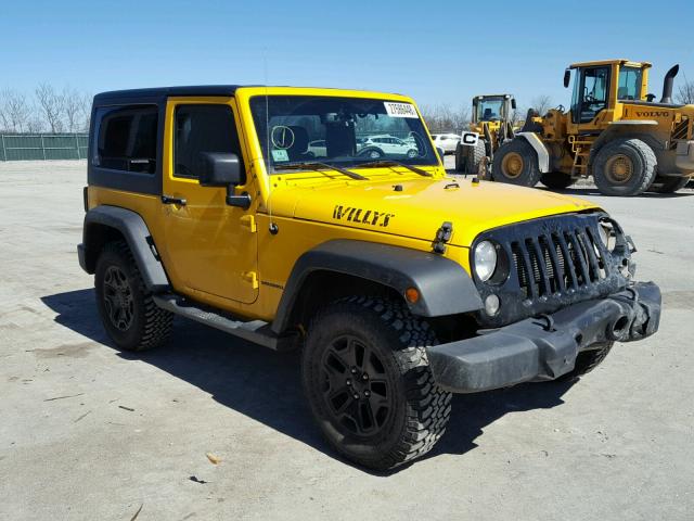 1C4GJWAG0FL694836 - 2015 JEEP WRANGLER S YELLOW photo 1