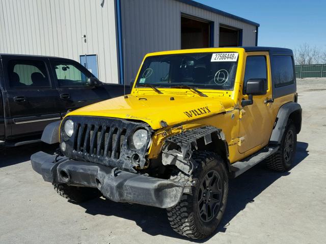 1C4GJWAG0FL694836 - 2015 JEEP WRANGLER S YELLOW photo 2