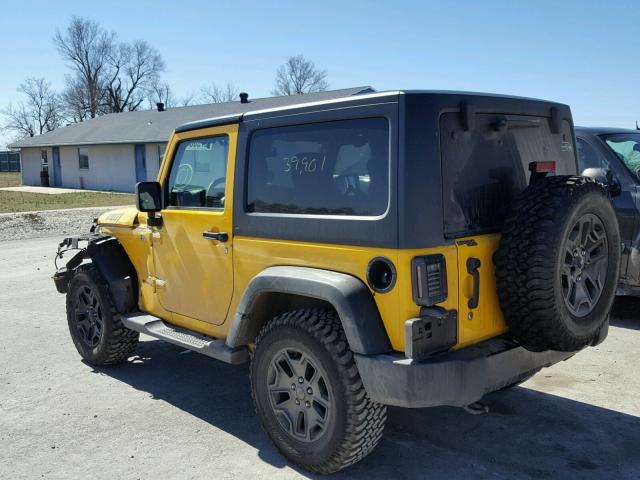 1C4GJWAG0FL694836 - 2015 JEEP WRANGLER S YELLOW photo 3