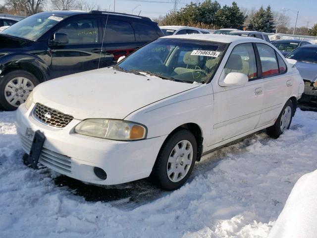 3N1CB51A22L553625 - 2002 NISSAN SENTRA GXE WHITE photo 2