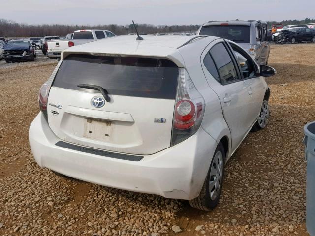 JTDKDTB37C1516828 - 2012 TOYOTA PRIUS C WHITE photo 4