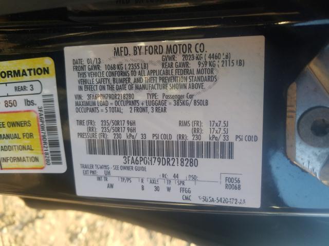 3FA6P0H79DR218280 - 2013 FORD FUSION SE  photo 10